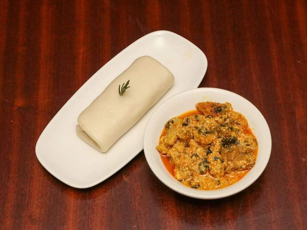 Pounded yam with egusi soup